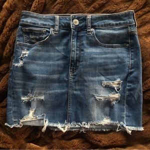 american eagle denim skirt